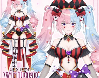 Custom Anime Vtuber Live2D Model, Includes Rigging & Free expressions and Toggles