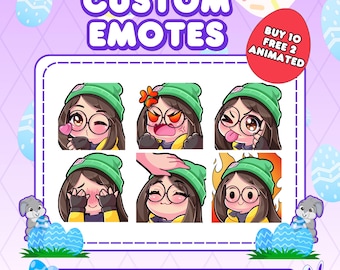 Custom Twitch Emotes | Animated Emotes | Twitch Emote for streamer | YCH | Animal Emotes | Chibi Style | Twitch Emotes | Discord Emotes