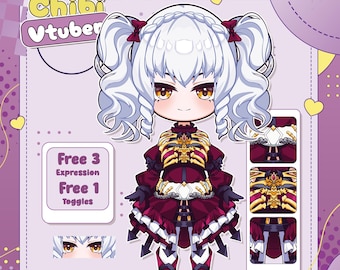 Custom Chibi Vtuber Model | Ready to use | Vtube Studio | Live2d Model | Vtuber Design | Chibi avatar | stream avatar