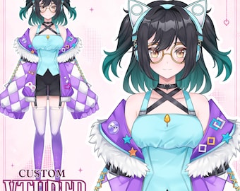 Custom Vtuber Live2D Model: Commercial Use, Free Toggles & Expressions