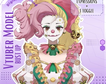 Custom VTuber MODEL | Personalized Bust Up Anime Live2d avatar and rigging + Free toggle asset