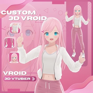 Custom 3D vtuber model, convert your live2D vtuber into 3D vtuber model, VRchat, 3d Vtuber, 3D avatar, Anime Vroid, Unity, Rigging