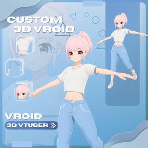 Custom 3D vtuber model, convert your live2D vtuber into 3D vtuber model, VRchat, 3d Vtuber, 3D avatar, Anime Vroid, Unity, Rigging