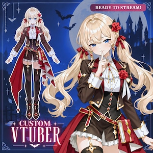 Custom VTuber Model with Live2D Rigging in anime Style, Ready to Stream