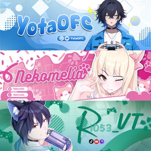 Twitch Banner Individuell | Twitch Banner | Anime Girlande | Banner Design | Twitter Banner | Youtube Banner | Discord Banner | Kick-Banner