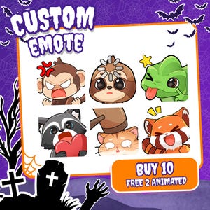 Benutzerdefinierte Twitch Emotes | Animierte Emotes | Twitch Emote für Streamer | YCH | Tier Emotes | Chibi-Stil | Twitch Emotes | Discord Emotes