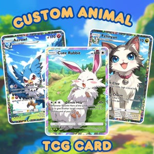 Carte Fakemon personnalisée, commission de carte Fakemon TCG, portrait d'animal de compagnie personnalisé, cadeau d'anniversaire personnalisé, cadeaux Fakemon, cadeau de la Saint-Valentin