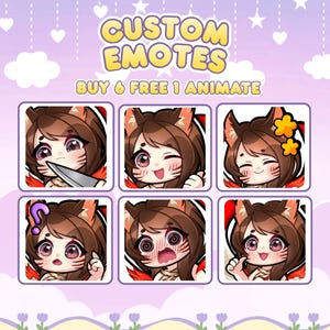 Emote statiche personalizzate, personaggi Chibi YCH per streamer, Twitch, Kick, Discord e YouTube