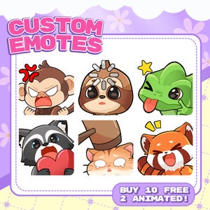 Emote Twitch personalizzate / Emote animate / Emote Twitch per streamer / YCH / Emote animali / Emote adesivo / Emote Twitch / Emote primavera