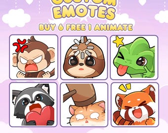 Custom Twitch Emotes, YCH Characters with chibi style for Streamers, Kick, Discord and Youtube
