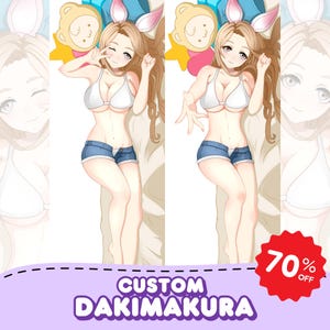 カスタム描画アニメアートコミッション抱き枕ボディピローカバー Vtuber、ファーリー、アニメカップル、ファンアート、OC、アニメファンアート抱き枕