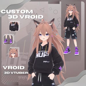 Custom 3D vtuber model, convert your live2D vtuber into 3D vtuber model, VRchat, 3d Vtuber, 3D avatar, Anime Vroid, Unity, Rigging