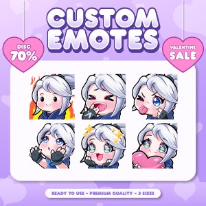 High Quality Custom Premium Twitch Emotes | Twitch Emoji for streamer | youtube, Twitch, Discord | Cute Chibi anime style