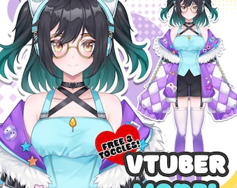 Benutzerdefiniertes Live2D Vtuber-Modell: Kommerzielle Nutzung, Kostenlos umschalten und ausdrücken