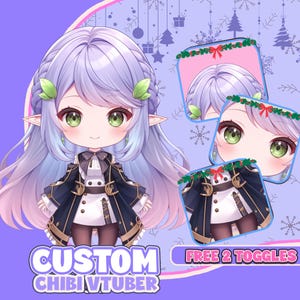 Aangepast Chibi Live2D-model | Commissie Chibi Vtuber | Vtuber-model en tuigage | Vtuber-chibi | Live2D-commissie | Schattige Vtuber-chibi
