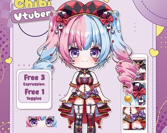 Custom Chibi Vtuber Live2D Model | Ready for stream | Anime Streamer avatar | Chibi Style | Chibi pngtuber | PREMIUM CHIBI VTUBER