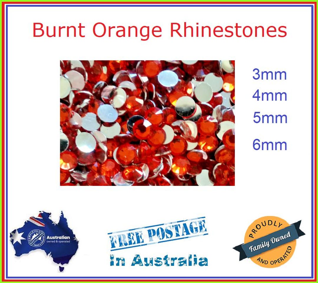 500 Burnt Orange Rhinestones 3mm 4mm 5mm 6mm Diameter Non-hotfix ...