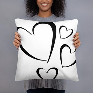 Black Hearts Pillow