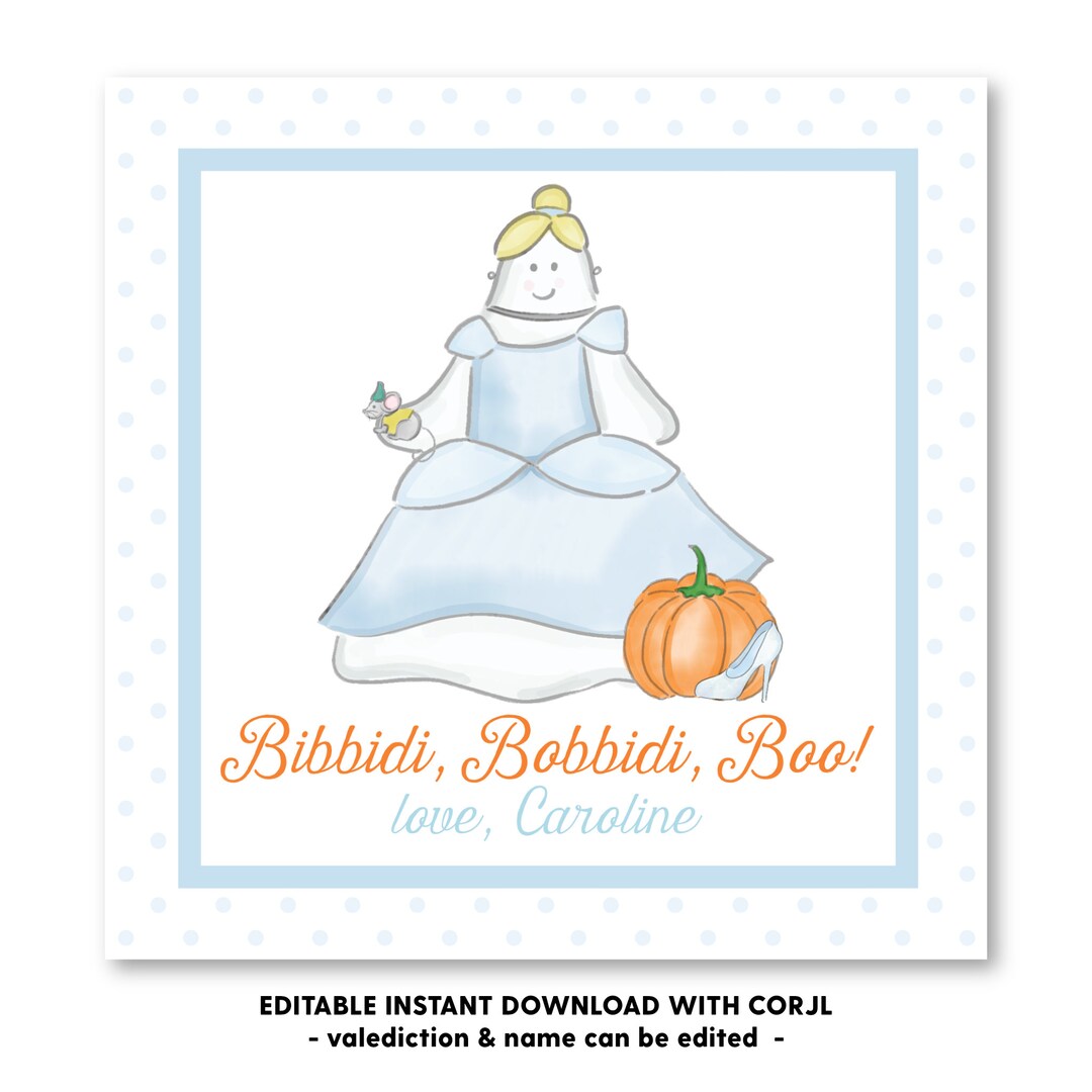 Printable Bibbidi Bobbidi BOO Princess Ghost Halloween Tag - Etsy