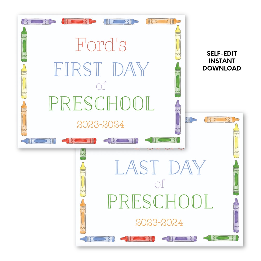 Printable Primary Crayon Sign, Selfedit, Printable Back to School Sign