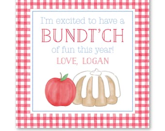 Printable Bundt Cake School Tag, Self-Edit, Printable Teacher Gift Tag, Teacher Appreciation, Printable Gift Tags