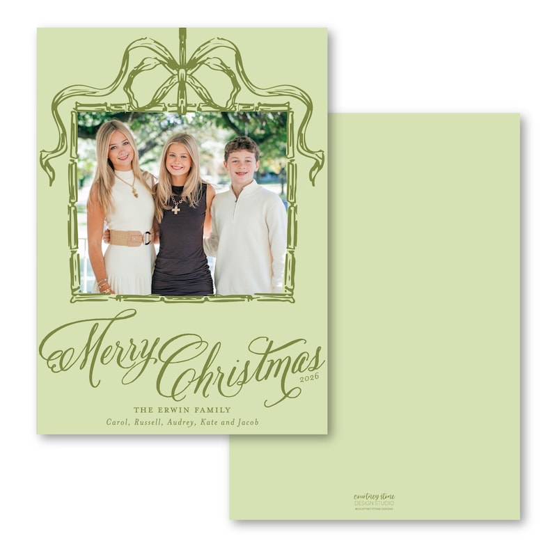 Bamboo Frame Christmas Card - Etsy