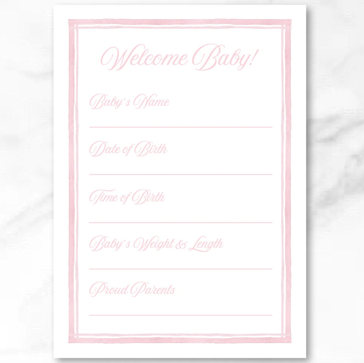 Pink Watercolor Monthly Milestone Card Set - Baby Girl - Etsy