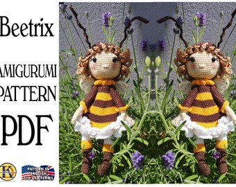 Beetrix Bee Girl Doll Amigurumi Crochet Pattern PDF Instant Download