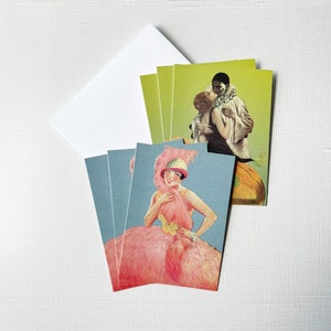 Vintage blanco jaren 1920 Art Notitiekaarten met enveloppen