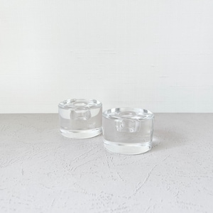 Vintage Sven Palmqvist Glass Candlestick Holders from Orrefors Sweden