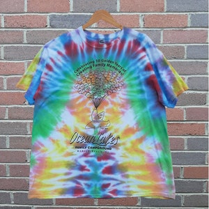 Ocean Lakes tie-dye T-shirt. XL. Streetwear, Uniek, Willekeurig, Americana, Nieuwigheid, Unisex, Grote maten, cURVY, Tweedehands, Preloved