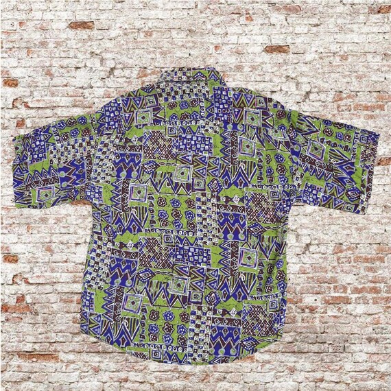 1980s Geometric Print Shirt. Small. True Vintage,… - image 3