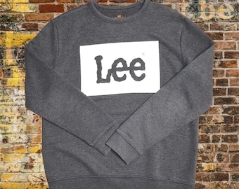 Grey Lee Sweater. Large. Jumper, Casual, Relaxed, Streetwear, Sportswear, Unisex, Second Hand, Preloved, Sustainable