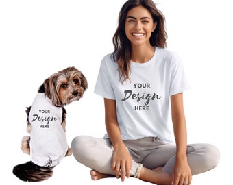 Bella Canvas 3001 Mockup, Bella Canvas White Shirt Mockup, Tshirt Mockup, Transparent Background PNG File, Dog Shirt Mockup, Pet Mock-up