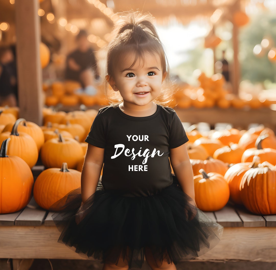 Halloween Girl Black Tshirt Mockup Kid Mockups Baby Shirt Etsy