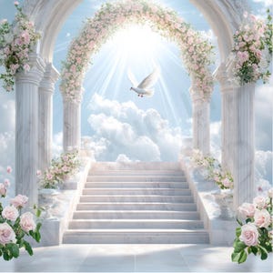 Floral Palace Steps Digital Backdrop, Photoshop Background, Digital Background,  Wedding, Photography, Portrait, Overlay, Instant Download.