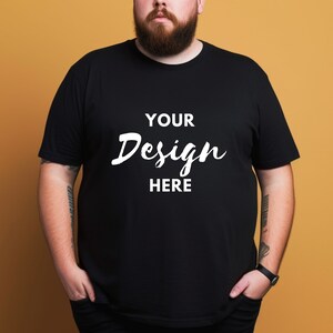 Plus Size Black Tshirt Mockup, Black Bella Canvas 3001 Tshirt Mockup, Bella Canvas Shirt, Model Mockup, Male TShirt Mockup, Digital download