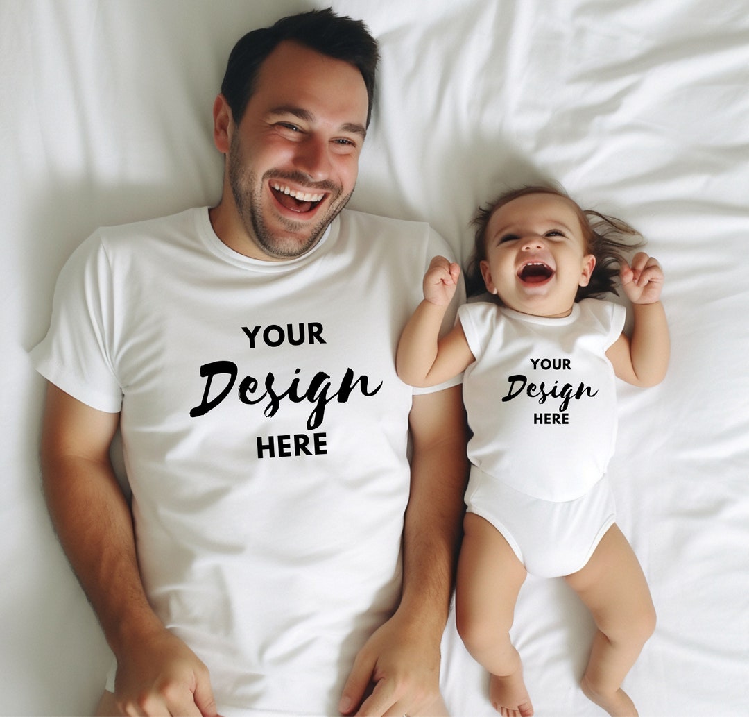 Fathers Day Mock Dad and Son Tshirts Mockup White Tshirt - Etsy