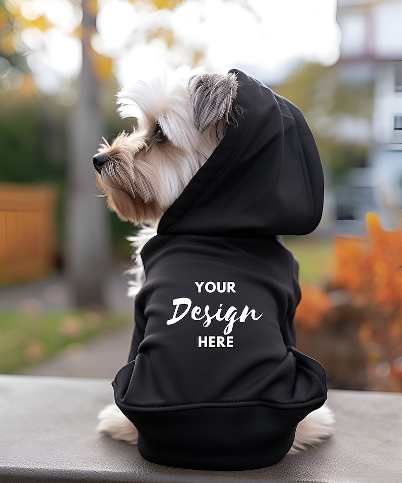 Dog Mockup, Shih Tzu Black Hoodie Mockup, Pet Hoodie Template, Dog ...