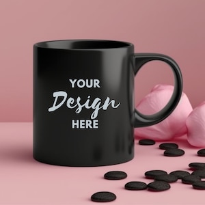 Valentines schwarze Tasse MockUp, Tasse Foto Mockup, Kaffeetasse Mockup, Kaffeetasse Mockup, Tasse Mockup, leere Tasse Mockup, PNG digitaler Download.