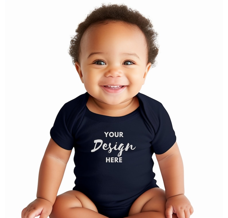 African American Toddler Babysuit Mockup Baby Black Bodysuit Etsy