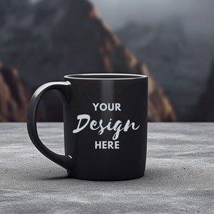 Schwarze Tasse MockUp, Tasse Foto Mock Up, Kaffeetasse Mockup, Kaffeetasse Mockup, Tasse Mockup, leere Tasse Mockup, PNG digitaler Download.