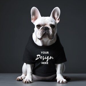 Dog Black Tshirt Mockup, Tshirt Mockup, Pet Mockup, Bulldog Shirt Mock-up, Digital Download, Custom Mockup, Dog Model Mockup Tshirt.