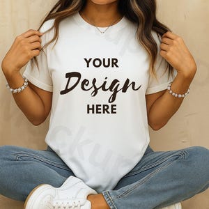 White Bella Canvas 3001 Shirt Mockup, T-shirt Mockup, 3001 Bella Canvas, Shirt Model Mockup TShirt Mockup, Bella Canvas 3001 White Mockup