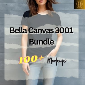 Bella Canvas 3001 Mockup bundle, Tshirt Mockup, T-shirt Mockup Bundle, Model Tee Mock bundle, Mixed Color Tshirt, Digital Download.