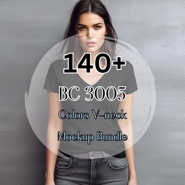 140+ Designs Colors V-Neck Mockup Bundle, Vneck Tshirt Mockup, long sleeve Vneck Mockup, BC 3005 Mockup Bundle, Vneck Mockup Bundle