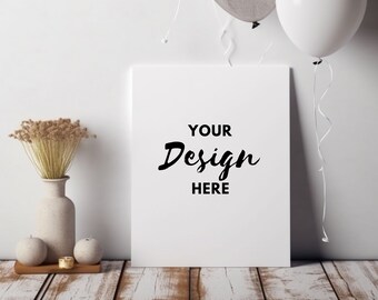 Wedding 5x7" Card Mockup, Portrait Greeting Card Mockup,  PNG Digital Mock-up, Minimalist empty white card, Boho Neutral Tones Card Mockup
