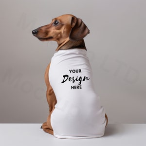 Dog Tank Top Mockup, Dog Tee Mockup, Dog Model Mockup, Dog Shirt Mockup, Digital Download, Dog White T-shirt, Mockup, Pet Tank Top Mock-up