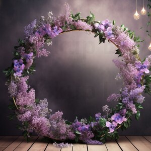 Floral ring digital backdrop, wedding backdrop,  studio digital background, textured background, Valentines Day, texture studio, PNG file