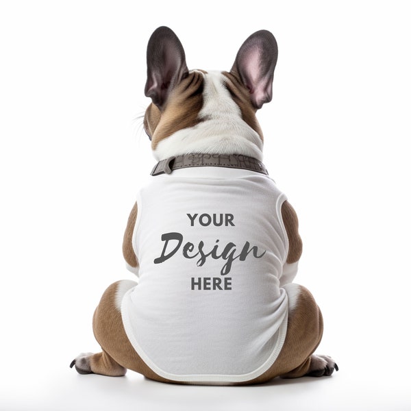 Dog Tank Top Mockup, Dog Tee Mockup, Dog Model Mockup, Dog Shirt Mockup, Digital Download, Dog White T-shirt, Mockup, Pet Tank Top Mock-up